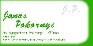 janos pokornyi business card